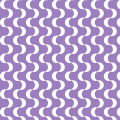 Retro Wave Pattern in Purple and White - Geometric Seamless Wavy Background Design