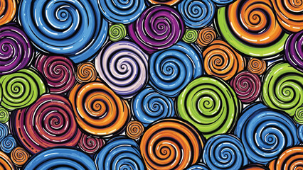 Vibrant swirls of playful color create a dynamic, eye-catching background for modern designs and creative projects, bringing energy and fun, a trendy backdrop.