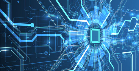 Abstract background on technological and scientific topics. CPU concept. Vector format.