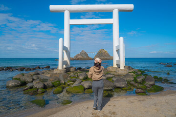 糸島の桜井二見ヶ浦の夫婦岩