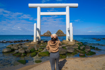 糸島の桜井二見ヶ浦の夫婦岩