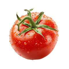 Close-up, fresh tomato with water droplets