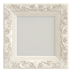 Ornate, cream-colored picture frame