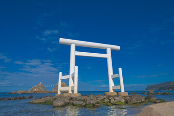 糸島の桜井二見ヶ浦の夫婦岩