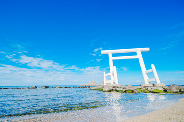 糸島の桜井二見ヶ浦の夫婦岩