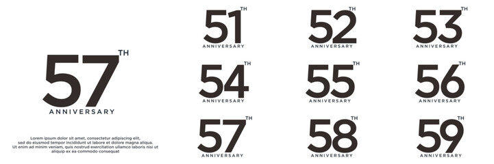 set anniversary year logo designs. abstract number, icon, vector illustration	