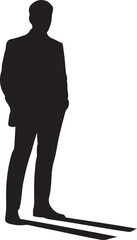 Obraz premium Silhouette of a man in a suit standing with shadow