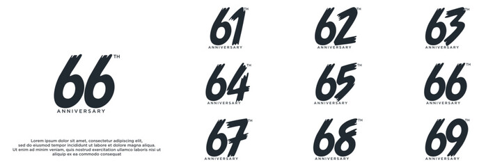 set anniversary year logo designs. abstract number, icon, vector illustration	