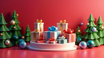 christmas tree and gifts