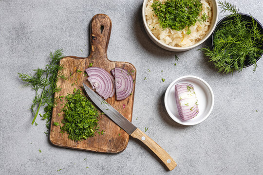 Chopped Dill and Purple Onion Arrangement
