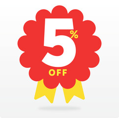 5%, company, offer, store, advertisement, market, advertising, promo, value, sale, special, shop, prize, highlight. Retail, annual, banner, set, icon, vector, template