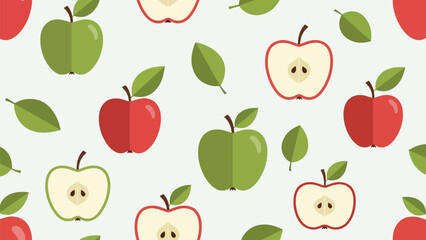 Vibrant apple pattern background with fresh red and green fruit, a modern design perfect for healthy food campaigns and creative projects with a natural vibe