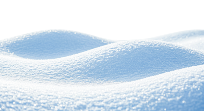 Wavy Snowdrift Texture Isolated on White Background for Winter Design

