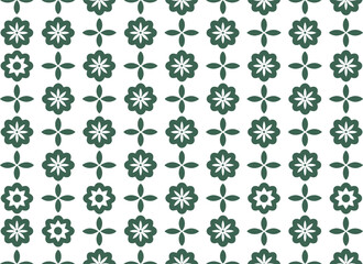 Abstract green floral pattern, elegant geometric seamless design