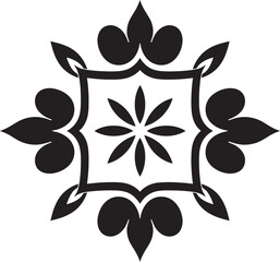 Ornate symmetrical floral vector design element and graphic icon