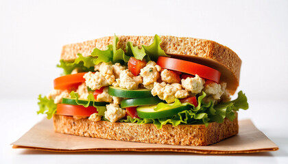 Wholegrain Tuna Sandwich with Fresh Vegetables