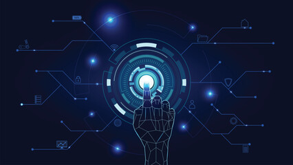 Obraz premium AI Hand Activating Future