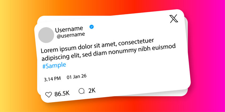 Share X Tweets As Instagram Posts UI Template. Interface Design for Social Media App Mockup