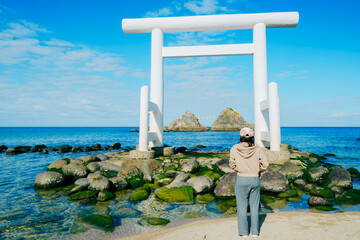 糸島の桜井二見ヶ浦の夫婦岩