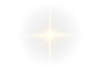 PNG Overlay of Golden Starburst with Radiant Light Effects on transparent background