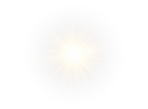 PNG Sunburst Overlay with Bright Gold Flare on transparent background