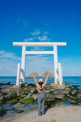 糸島の桜井二見ヶ浦の夫婦岩