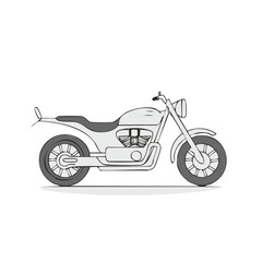 Obraz premium Classic Cruiser Motorcycle Illustration Side View Vintage Style
