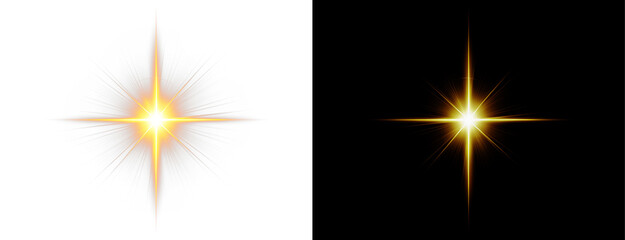 PNG Overlay of Golden Sunburst with Transparent Background