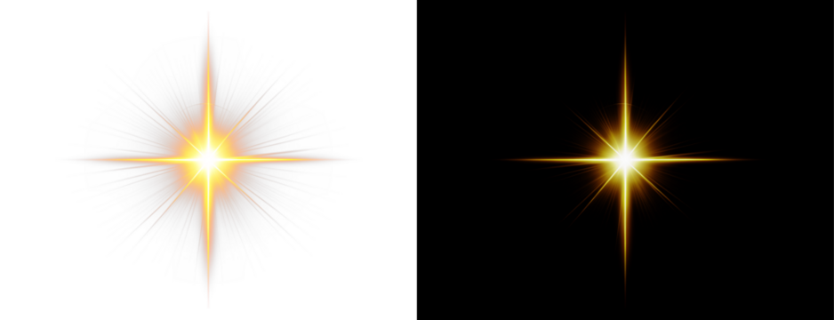 PNG Overlay of Golden Sunburst with Transparent Background