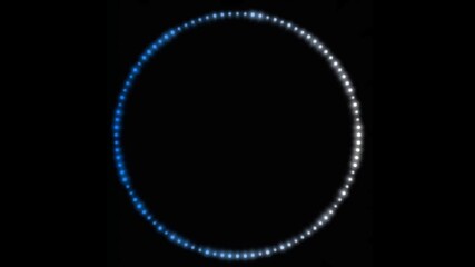 Futuristic glowing blue neon circle Expanding Circle animation on black background, abstract digital technology ring interface loop - Powered by Adobe