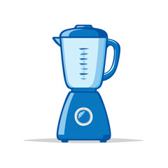 Fototapeta premium Blue electric blender illustration for making smoothies or mixing ingredients