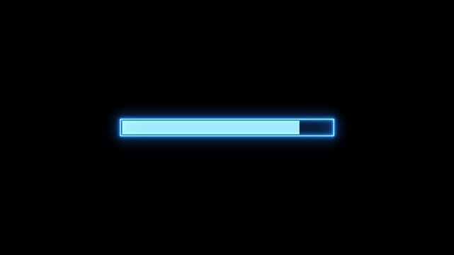 Neon Loading Bar Animation Background