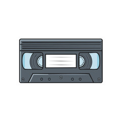Obraz premium Retro VHS Tape Cassette Illustration Vintage Analog Recording Media Equipment