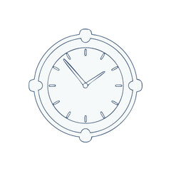 Minimalist graphic clock showing time concept in outline design