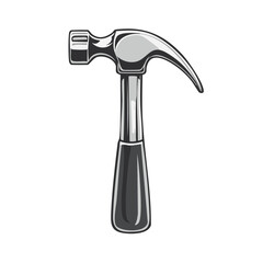 Craftsmanship and Construction: Illustrative Hammer Tool with Refined Chrome Head and Black Handle