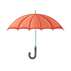 Opened orange umbrella in a bright illustration for weather protection