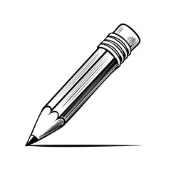 Pencil Illustration in Black and White, Sketch Style with Detailed Design