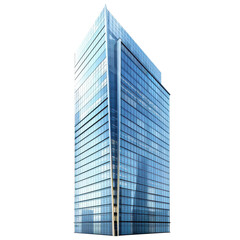 Obraz premium Modern glass skyscraper showcasing sleek architecture in a bustling urban setting during clear daytime on transparent background