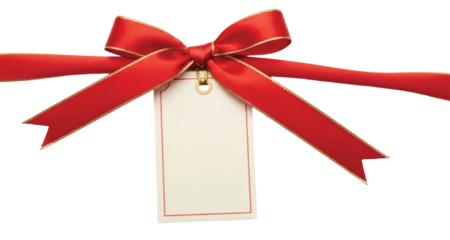 red ribbon and bow isolated, Christmas sale tags 