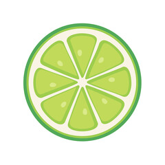 Sliced Lime Fruit Design Isolated on White Background