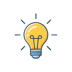 Illustration of a glowing incandescent light bulb symbolizing a bright new idea or inspiration