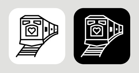 Passion Track Icon In Black and White Line Style
