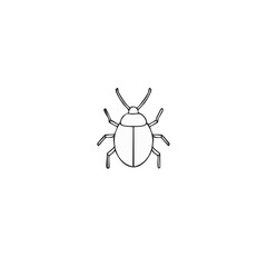 Obraz premium Minimalist Line Art Illustration of a Beetle, Insect Design Element