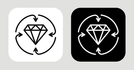 Core Integrity Icon In Black and White Line Style