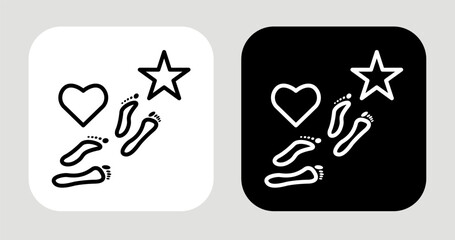 Guided Steps Icon In Black and White Line Style