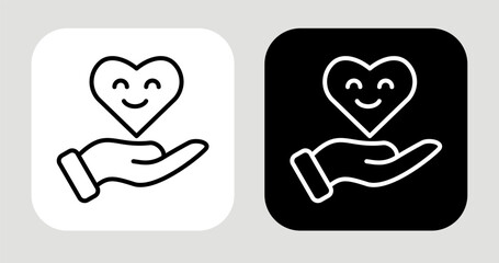 Vision Hold Icon In Black and White Line Style