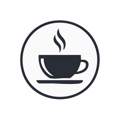 Obraz premium Coffee Cup Silhouette Logo Isolated on White Background for Caffeine Drink Imagery