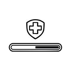 Obraz premium Health protection shield icon with progress bar for medical or wellness concept