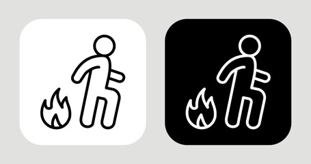 Burning Spirit Icon In Black and White Line Style