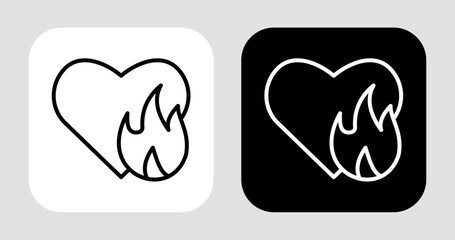 Core Fire Icon In Black and White Line Style